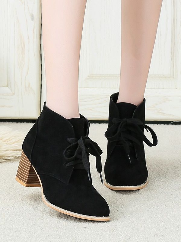 Lace-up Front Chunky Boots