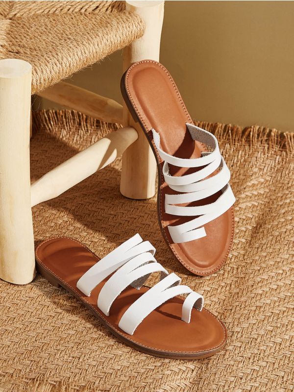 Toe Ring Strappy Sliders