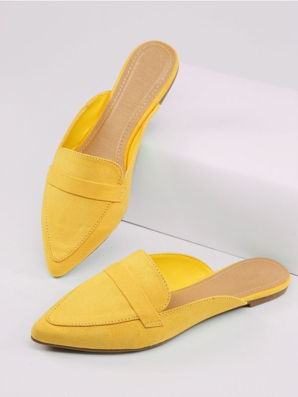 Pointed Toe Ballet Flat Mules