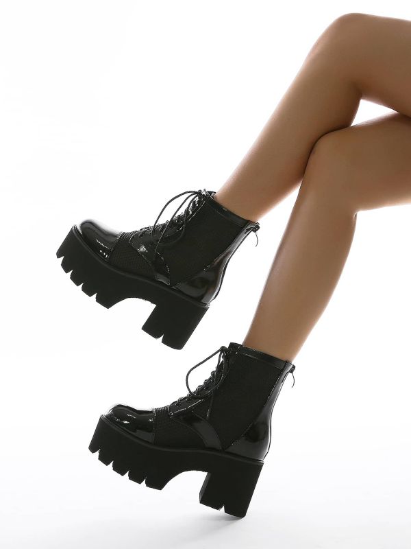 Lace-up Front Platform Combat Boots