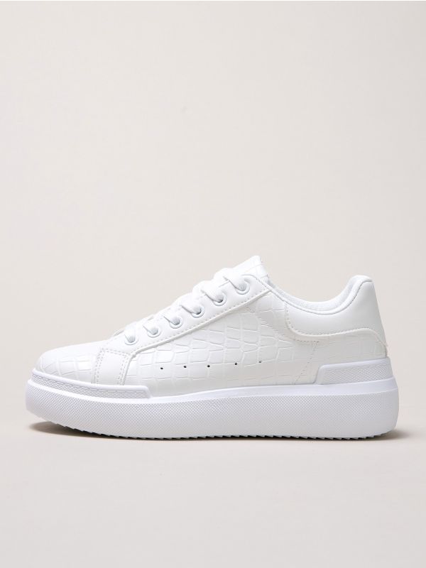 Croc Embossed Lace-up Front Sneakers
