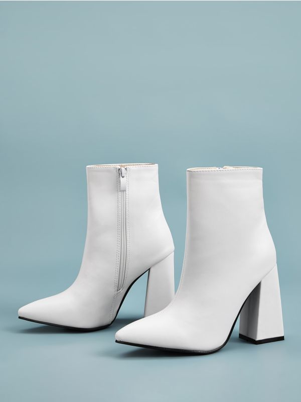 Point Toe Side Zipper Ankle Boots
