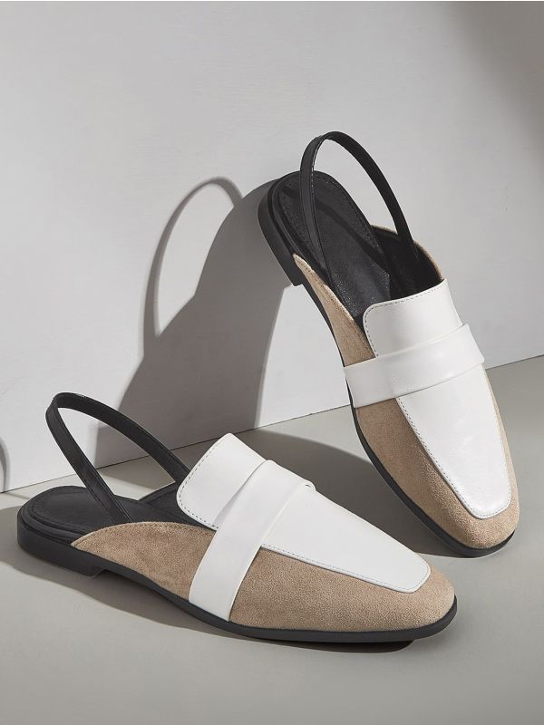 Colorblock Slingback Loafers