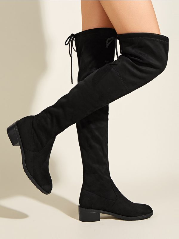 Lace-up Back Over The Knee Boots