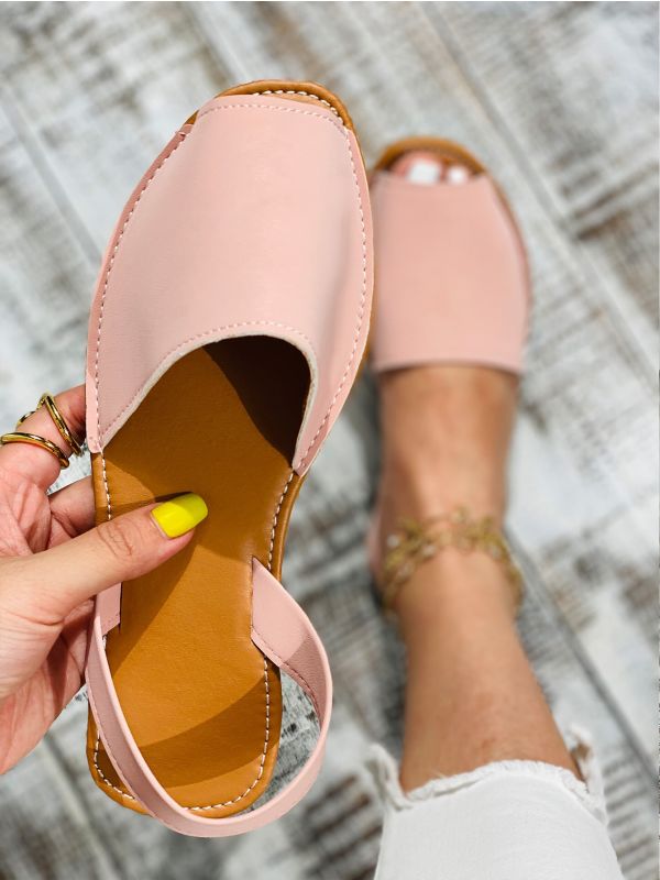 Pink Peep-Toe Slingback Sandals