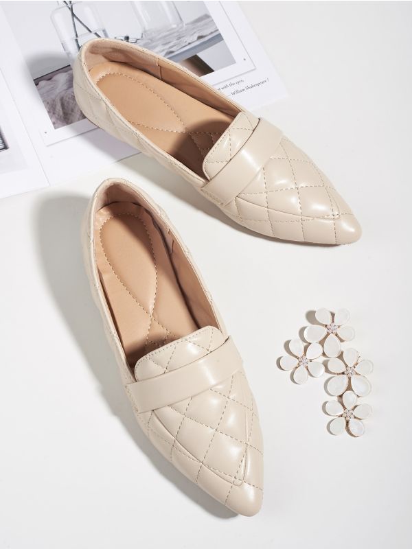 Point Toe Quilted Flats