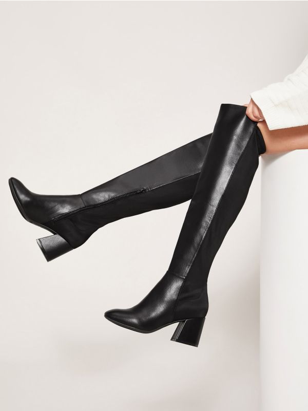 Faux Leather Over-the-Knee Boots