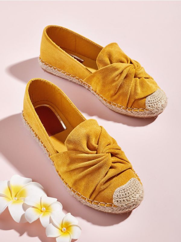 Knot Decor Slip On Espadrille Flats