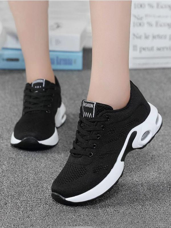 Lace-up Front Knit Sports Shoes