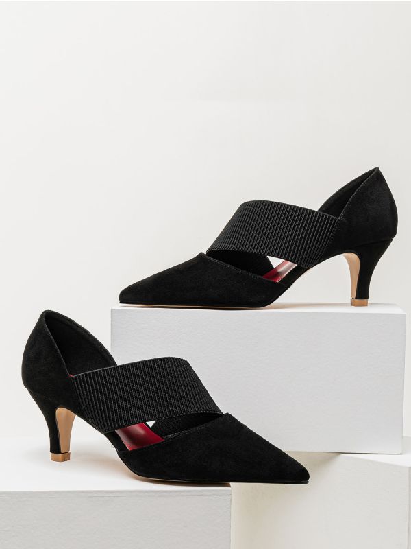 Point Toe Mid Heeled Court Pumps