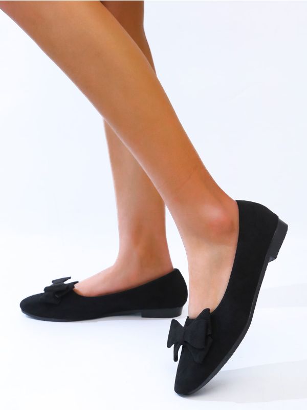 Bow Decor Pointed Toe Ballet Flats