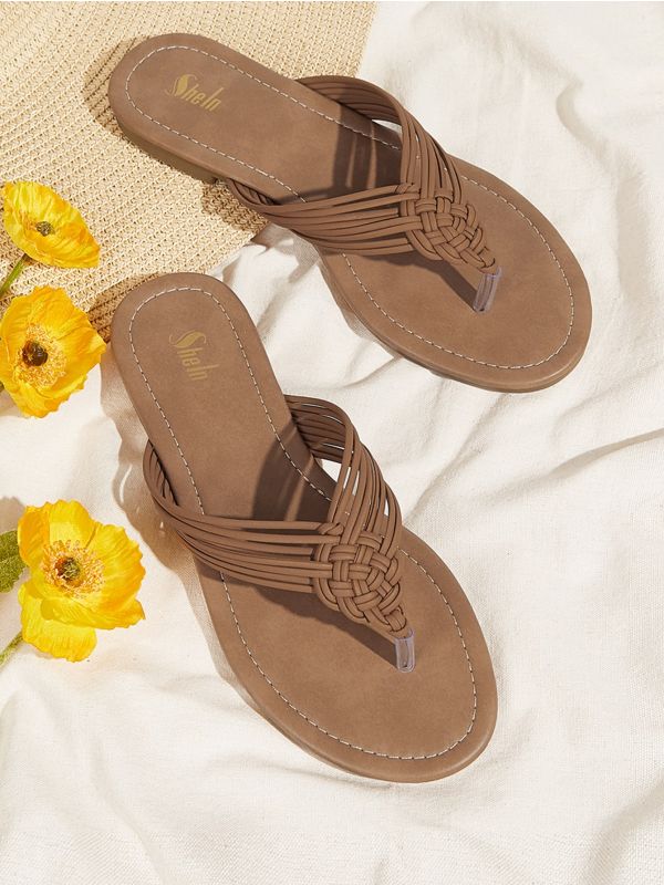 Braided Design Thong Sandals