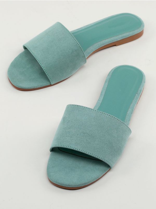 Single Band Open Toe Slide Sandals