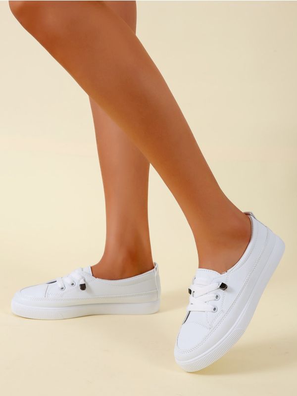 Lace-up Front Slip On Sneakers