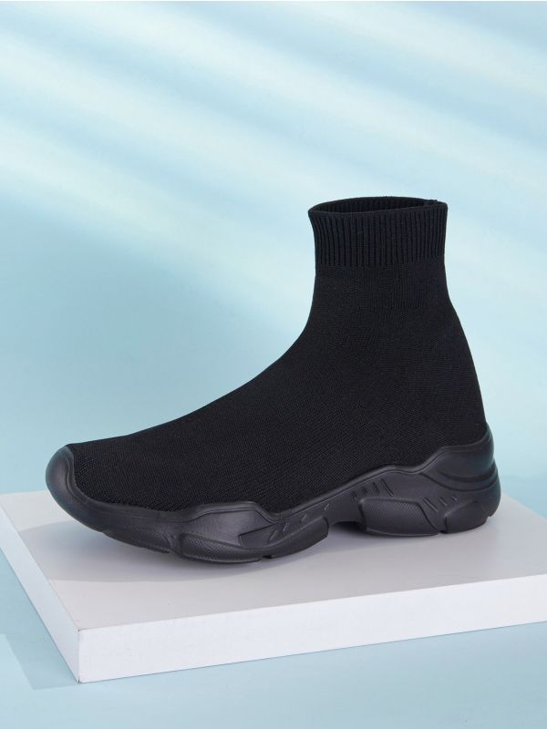 Minimalist Slip On High Top Sock Sneakers