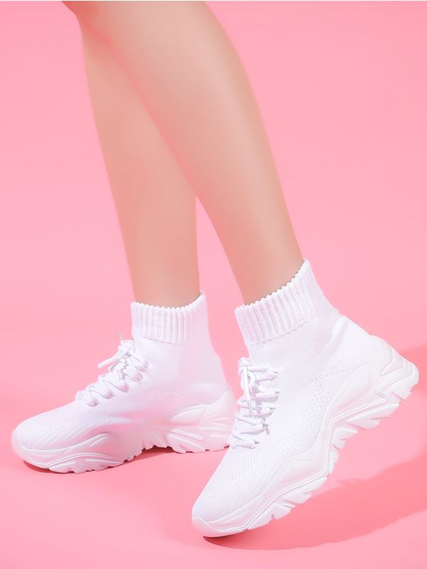 Minimalist Lace Up Front Sock Sneakers