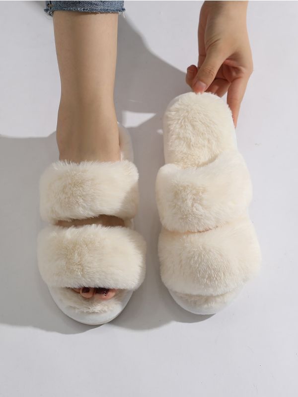 Minimalist Two Part Fluffy Home Slippers