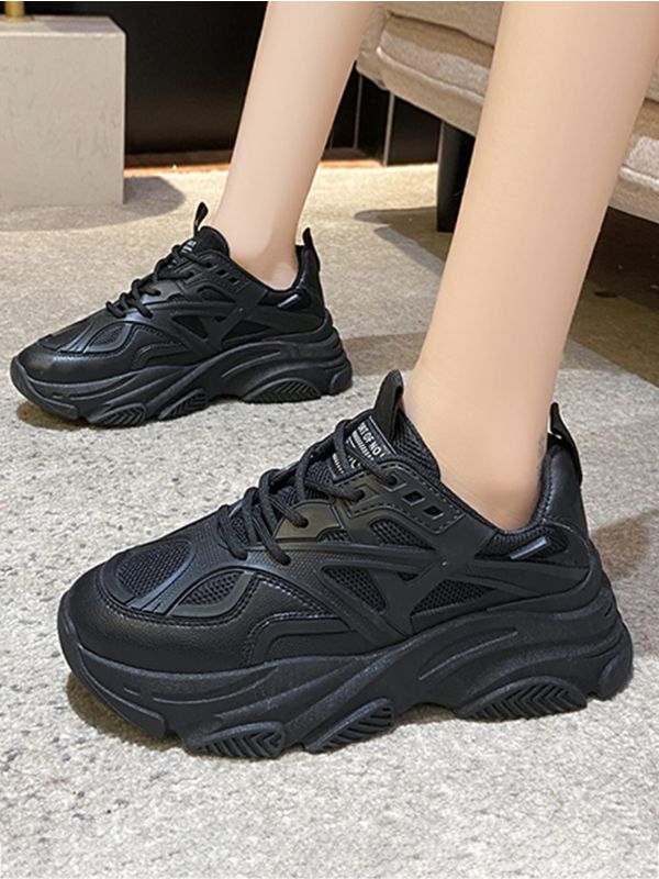 Minimalist Lace-up Front Chunky Sneakers