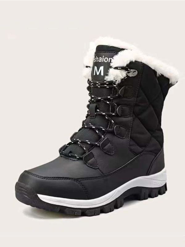 Minimalist Fuzzy High Top Snow Boots