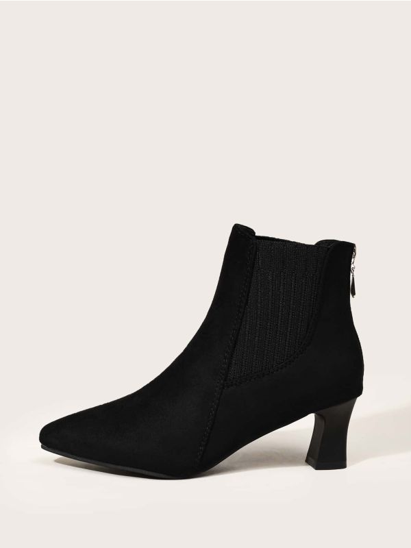 Back Zip Chunky Chelsea Boots
