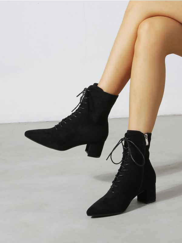Lace-up Front Chunky Combat Boots