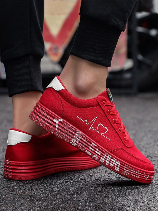 Letter Graphic Lace-up Front Skate Shoes