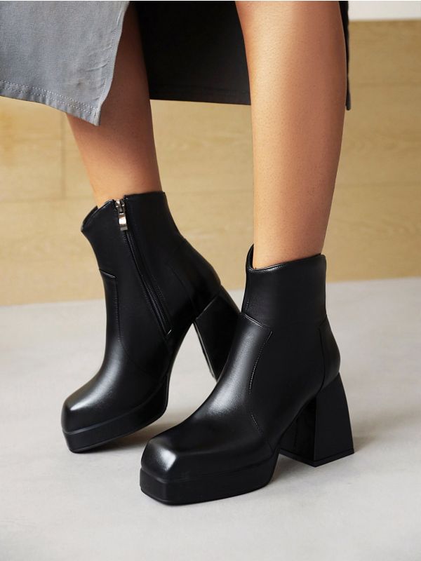 Square Toe Chunky Classic Boots