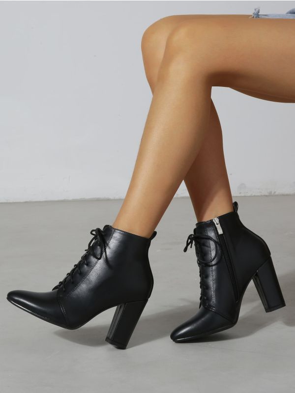 Lace-up Design Chunky Classic Boots