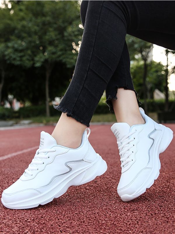 Letter Graphic Lace-up Chunky Sneakers