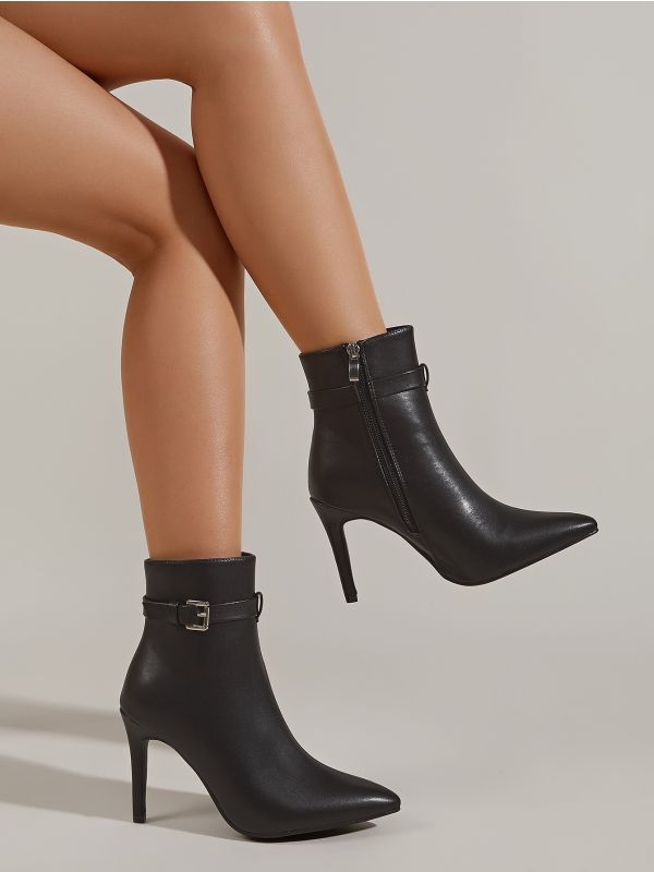 Side Zip Point Toe Classic Boots