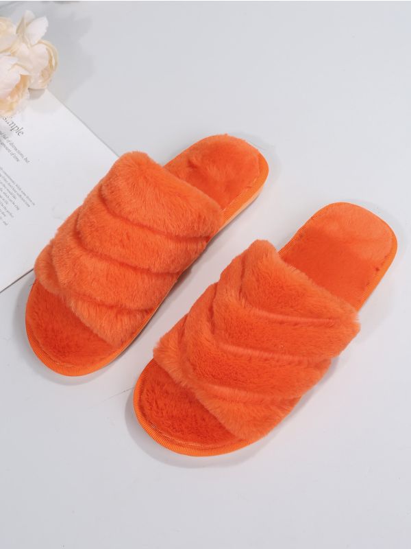 Single Band Fluffy Bedroom Slippers